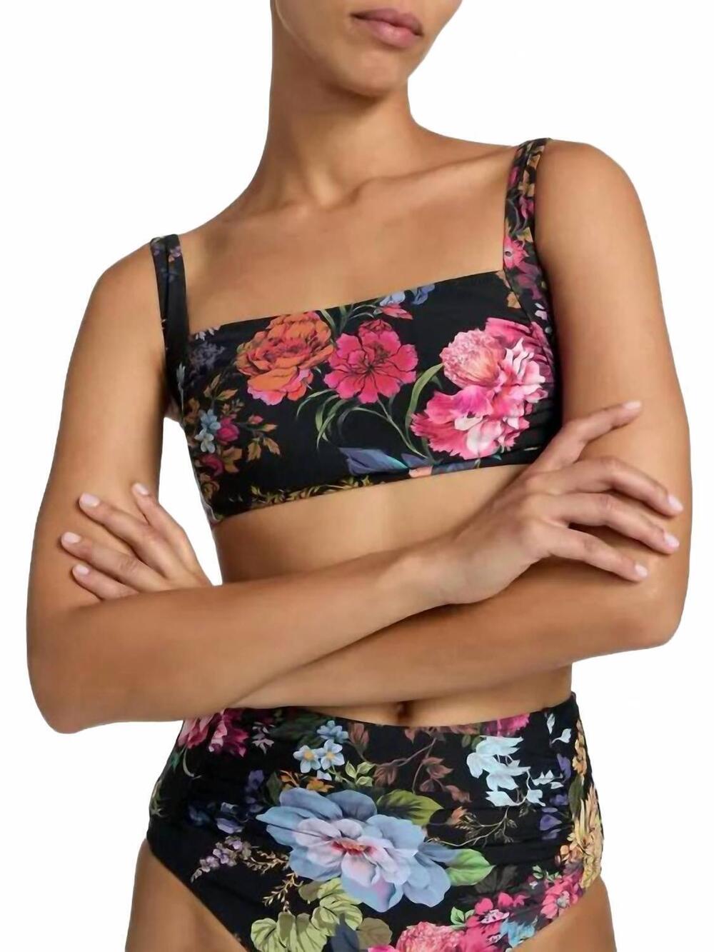 NEW JOHNNY WAS ruched tank bikini top in baccara